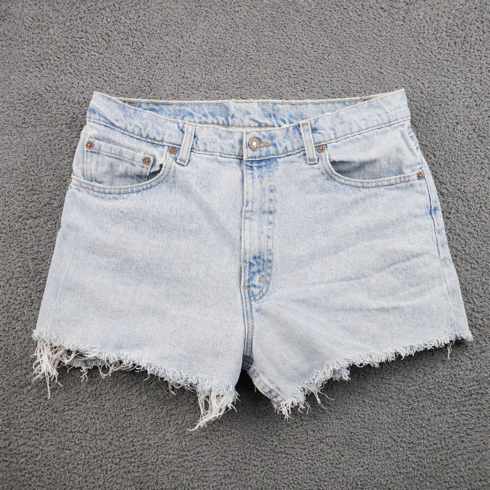 VTG Levis Cut Off High Waist Shorts Womens 32" (12-14) 90's USA Made Jeans Denim